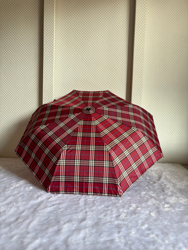 Jainsons Rain-Check 3 Fold Jumbo Umbrella | Checks Print | Maroon