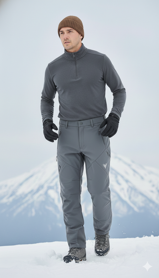 JAG Mt. Kailash Series Trekking & Hiking Pants | Snow Proof | Fleece Inside | Unisex Design | Bonded Fleeced Fabric | Snow Trekking Pants | Triple Layered Fabric | Space Grey - Limited Edition