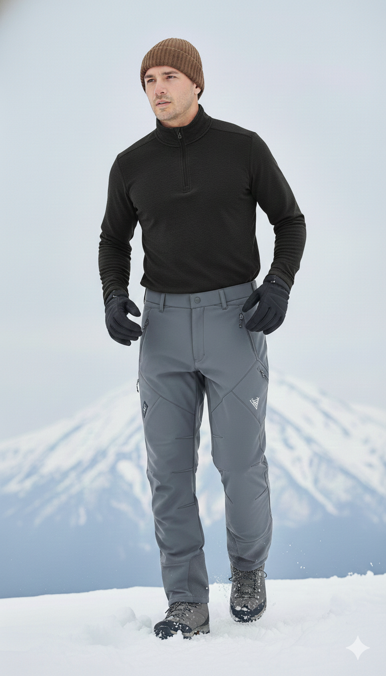 JAG Mt. Kailash Series Trekking & Hiking Pants | Snow Proof | Fleece Inside | Unisex Design | Bonded Fleeced Fabric | Snow Trekking Pants | Triple Layered Fabric | Space Grey - Limited Edition