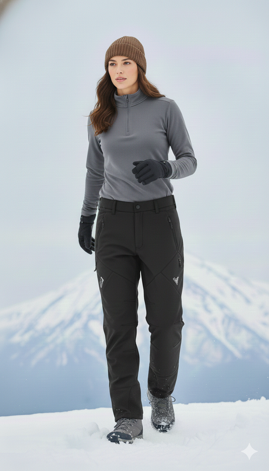 JAG Mt. Kailash Series Trekking & Hiking Pants | Snow Proof | Fleece Inside | Unisex Design | Bonded Fleeced Fabric | Snow Trekking Pants | Triple Layered Fabric | Jet Black - Limited Edition