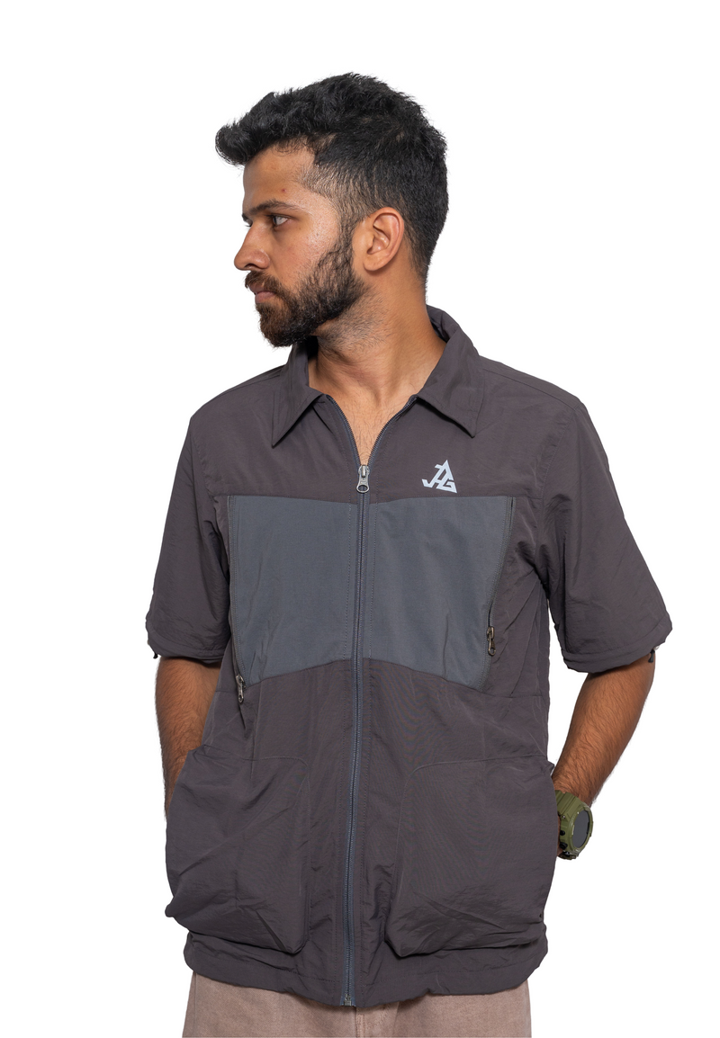 JAG Aero Ranger Convertible Hiking & Trekking Shirt | Mesh Inside | Convertible Shirt | Space Grey