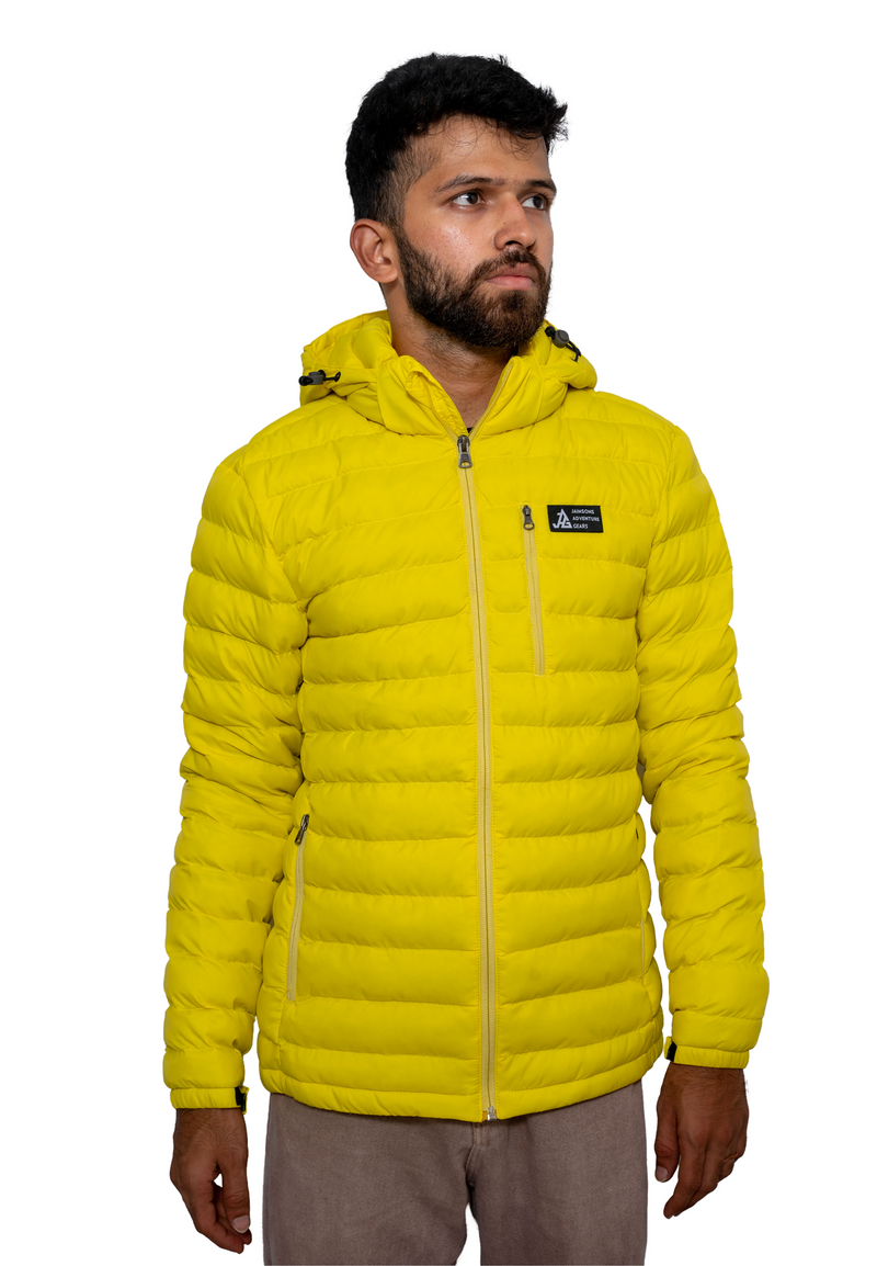 JAG Mt. Elbrus Quilted Snow Jacket | Minus 10 Jacket | Super Soft Nylon Fabric | Ultra Light Series | Sunny Yellow