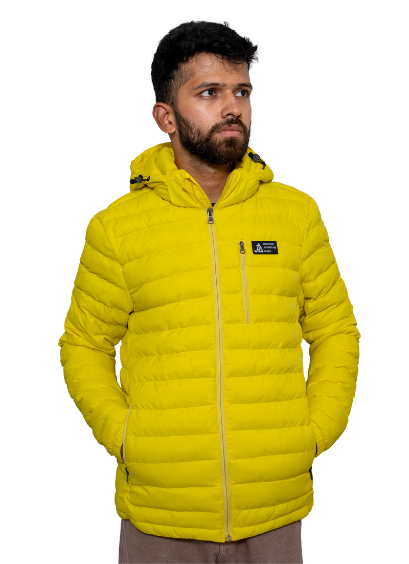 JAG Mt. Elbrus Quilted Snow Jacket | Minus 10 Jacket | Super Soft Nylon Fabric | Ultra Light Series | Sunny Yellow