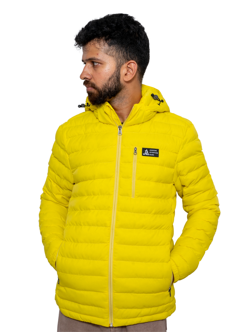 JAG Mt. Elbrus Quilted Snow Jacket | Minus 10 Jacket | Super Soft Nylon Fabric | Ultra Light Series | Sunny Yellow