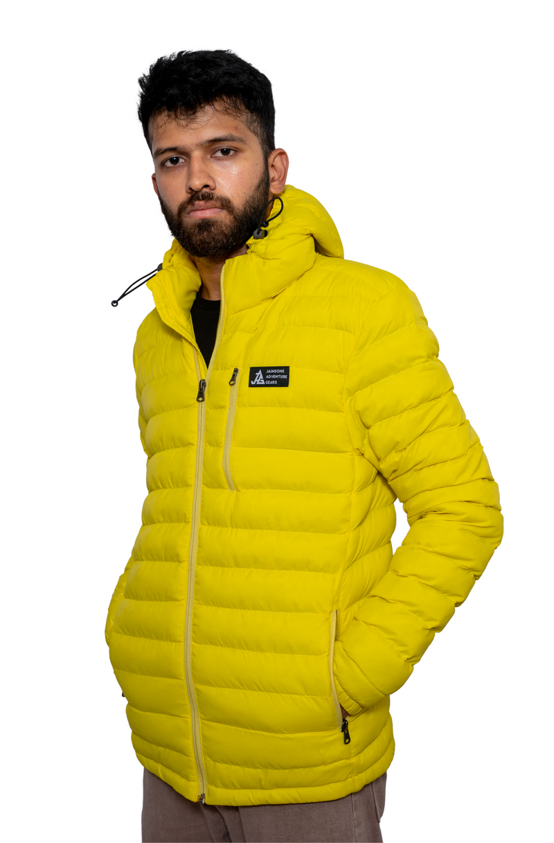 JAG Mt. Elbrus Quilted Snow Jacket | Minus 10 Jacket | Super Soft Nylon Fabric | Ultra Light Series | Sunny Yellow