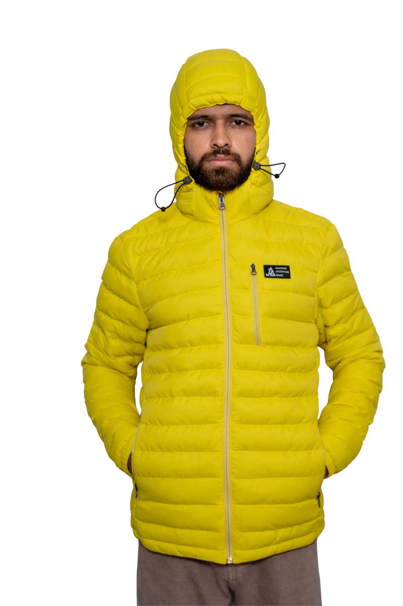 JAG Mt. Elbrus Quilted Snow Jacket | Minus 10 Jacket | Super Soft Nylon Fabric | Ultra Light Series | Sunny Yellow