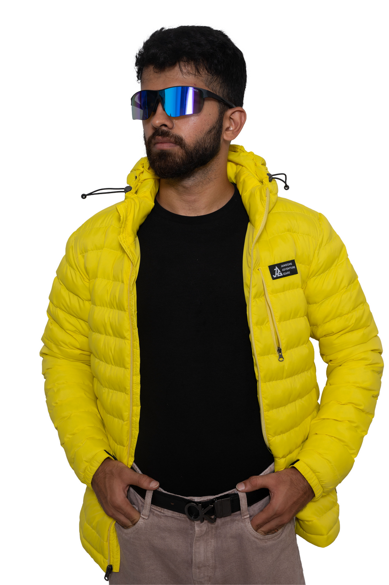 JAG Mt. Elbrus Quilted Snow Jacket | Minus 10 Jacket | Super Soft Nylon Fabric | Ultra Light Series | Sunny Yellow