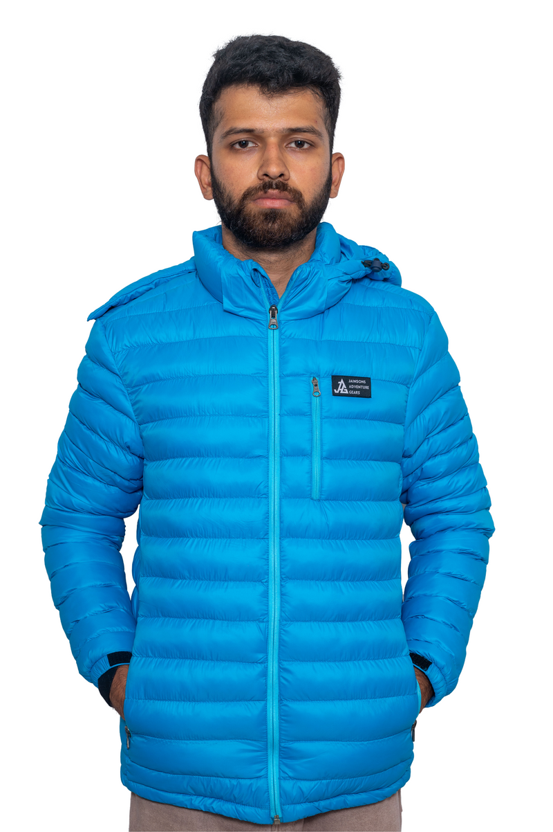 JAG Mt. Elbrus Quilted Snow Jacket | Minus 10 Jacket | Super Soft Nylon Fabric | Ultra Light Series | Ice Blue