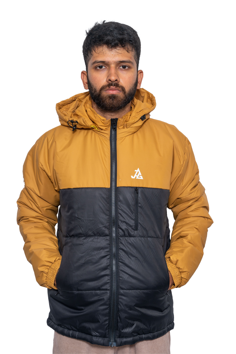 JAG Zanskar Series Ultra Light Minus 5 Quilted Jacket | Polyfill Jacket | Puffer Jacket | Black - Mustard