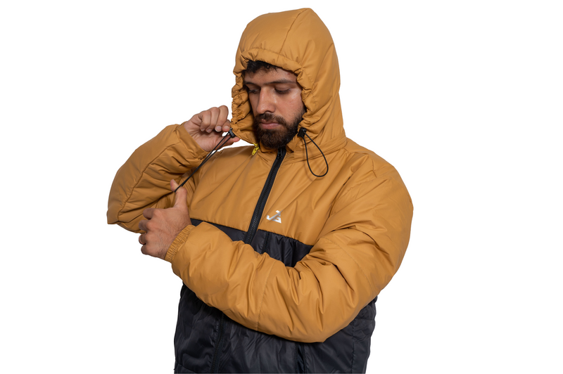 JAG Zanskar Series Ultra Light Minus 5 Quilted Jacket | Polyfill Jacket | Puffer Jacket | Black - Mustard