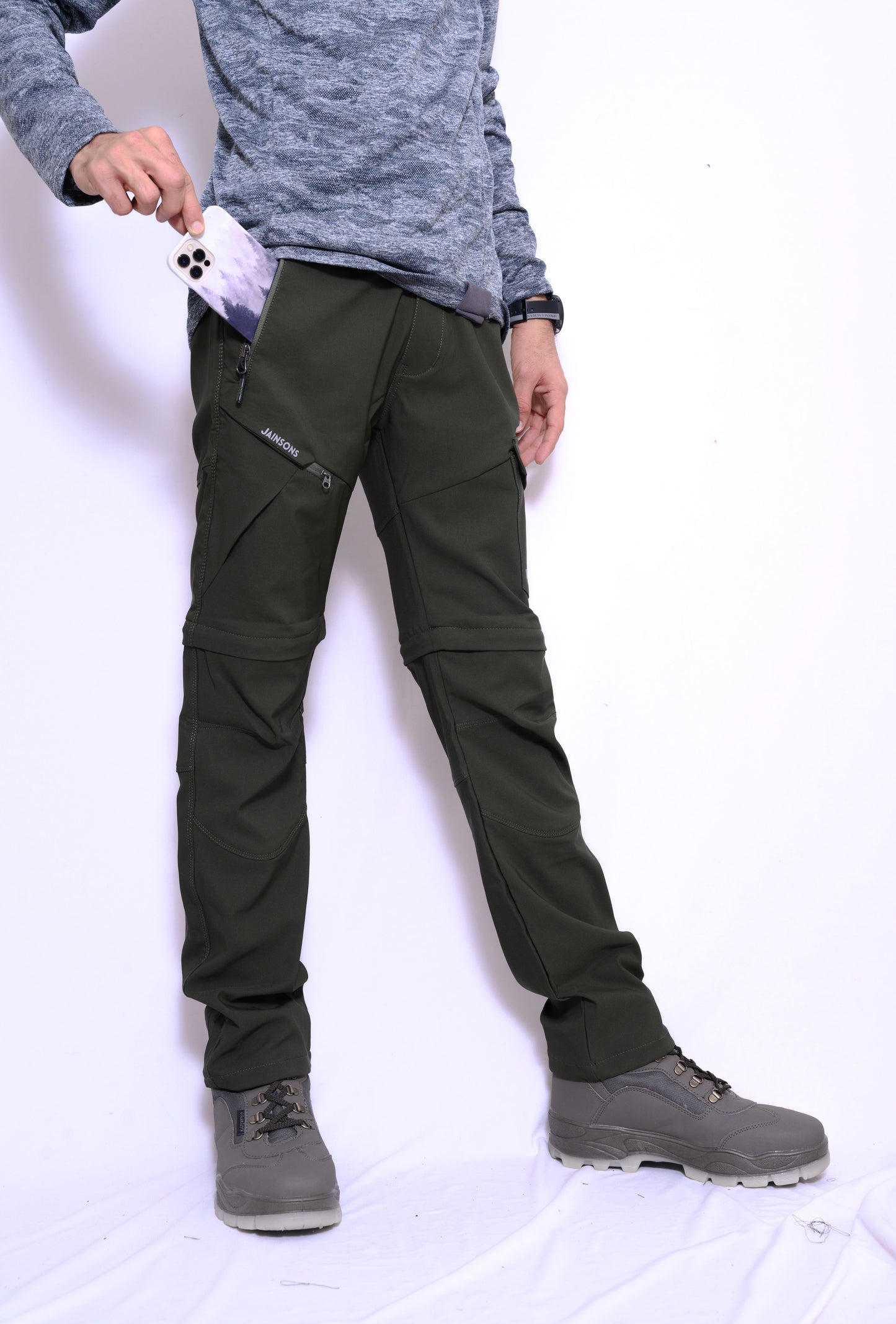 JAG Discovery Series | Quick Dry Convertible Trekking, Hiking & Travel Pants | Breathable Fabric | Stretchable Fabric | Unisex Design | Jet Black