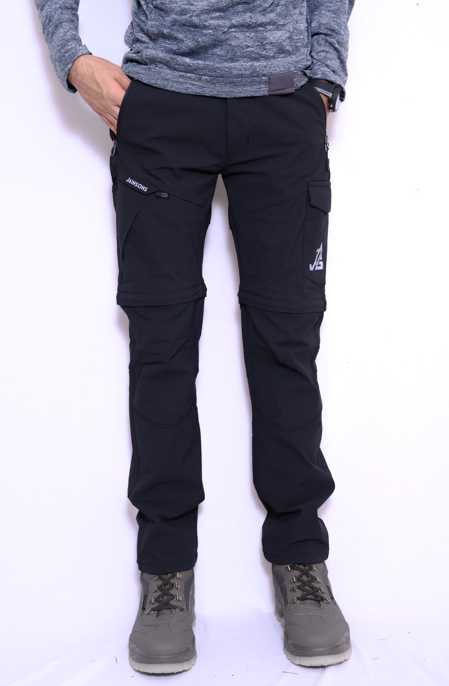 JAG Discovery Series | Quick Dry Convertible Trekking, Hiking & Travel Pants | Breathable Fabric | Stretchable Fabric | Unisex Design | Jet Black