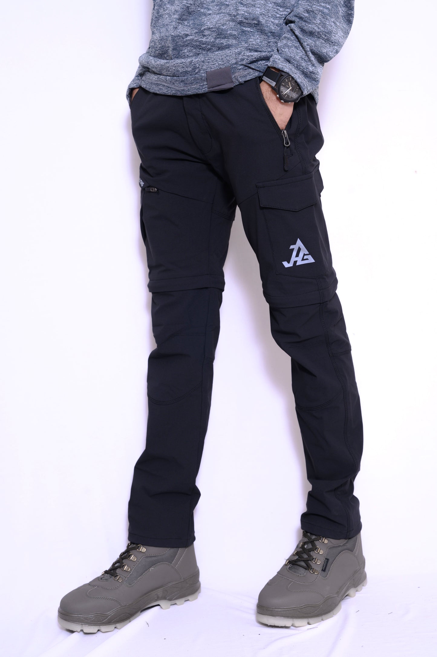 JAG Discovery Series | Quick Dry Convertible Trekking, Hiking & Travel Pants | Breathable Fabric | Stretchable Fabric | Unisex Design | Jet Black
