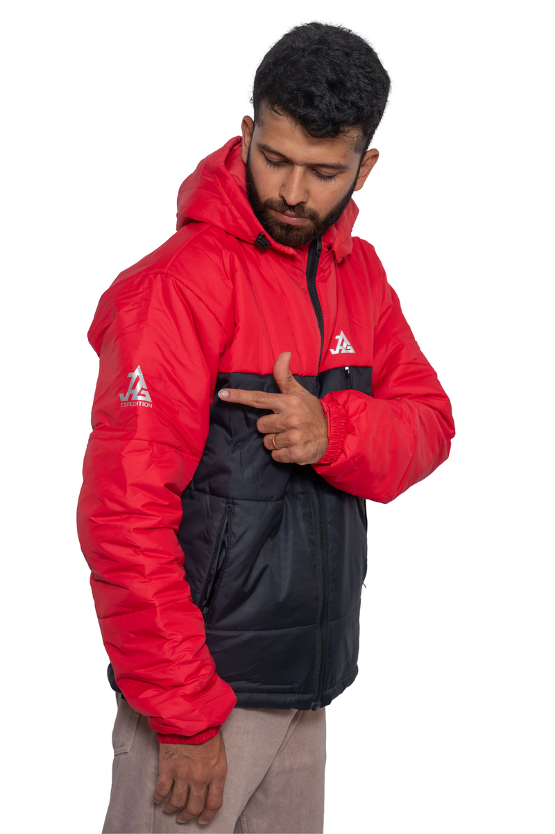 JAG Zanskar Series Ultra Light Minus 5 Quilted Jacket | Polyfill Jacket | Puffer Jacket | Black - Red