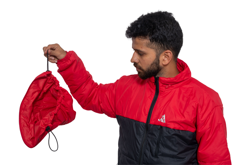 JAG Zanskar Series Ultra Light Minus 5 Quilted Jacket | Polyfill Jacket | Puffer Jacket | Black - Red