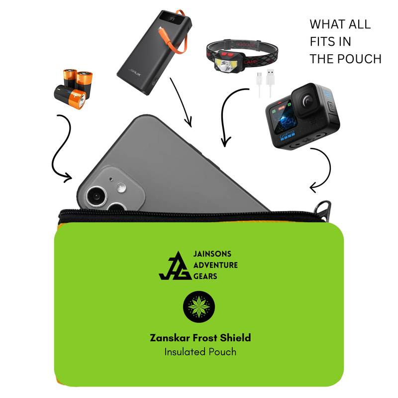 JAG Zanskar Frost Shield Insulated Pouch for Mobile Phones, Powerbank & GoPro Battery | Action Camera | DJI Drones