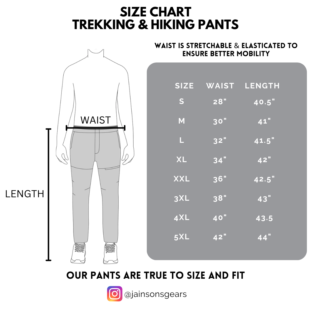 JAG Discovery Series | Quick Dry Convertible Trekking, Hiking & Travel Pants | Breathable Fabric | Stretchable Fabric | Unisex Design | Jet Black