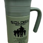 Vacuum Bottle 520ml | Flask Double Walled Push Button Stainless Steel Mug