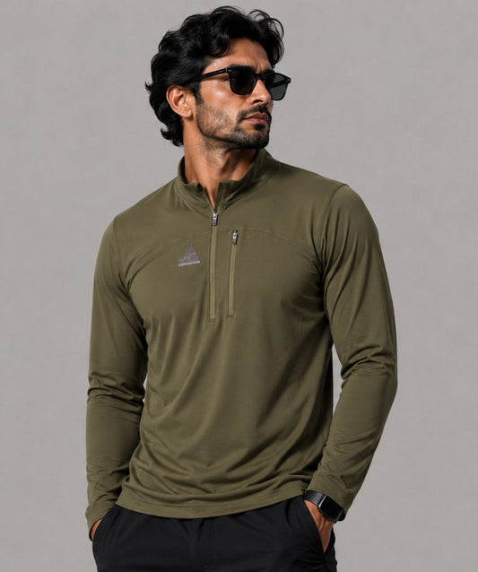 JAG Summit Seeker Series Full Sleeves Tshirt | UPF 50+ Protection | Hiking Tshirt | Trekking Tshirt | Deep Olive