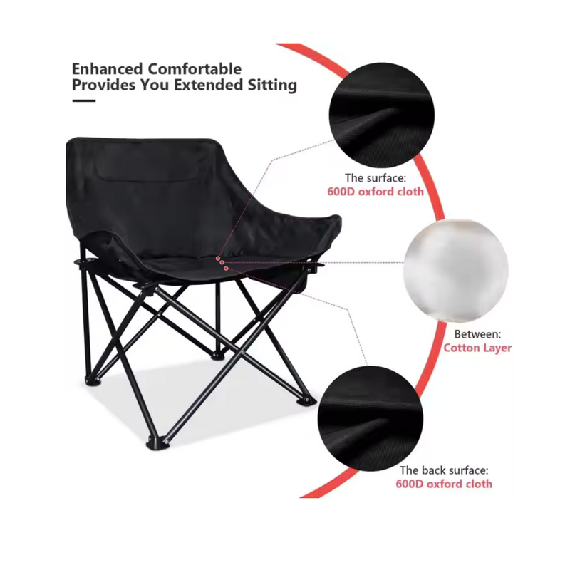 JAG PORTABLE CAMPING BUCKET CHAIR WITH SIDE POCKET