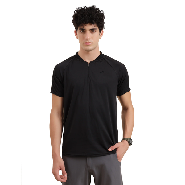 JAG Outdoor Sportswear T-Shirt for Hiking, Running and Gyming | Black | Trekking Tshirt
