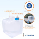 Collapsible Water Container with Spigot, Camping Water Storage Carrier Jug for Outdoors Hiking Backpack & Survival Kit, Foldable Portable Canteen | 20L Capacity