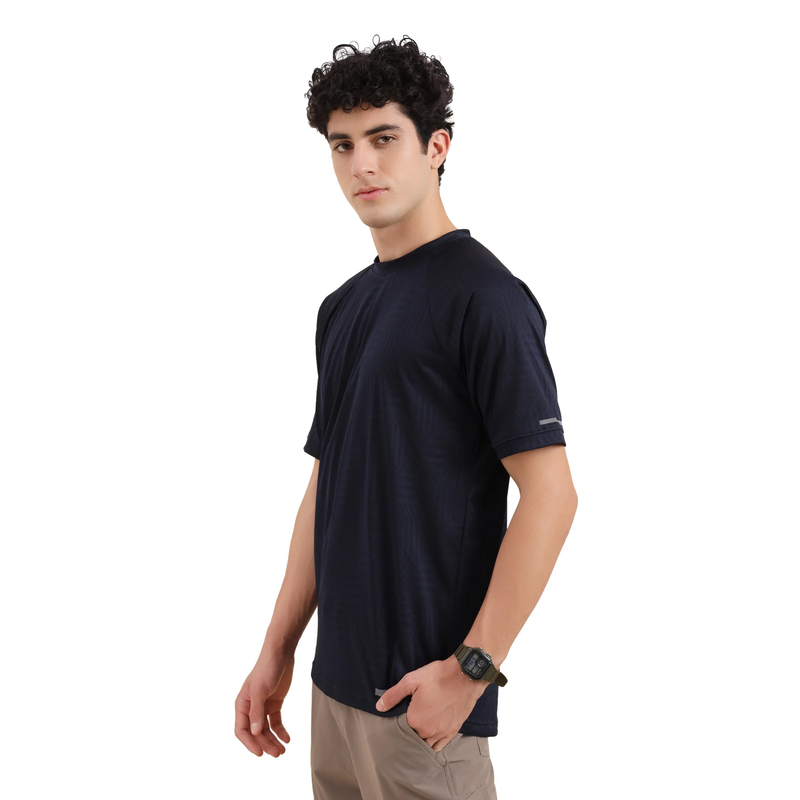 JAG Outdoor Sportswear T-Shirt for Hiking, Running and Gyming | Navy Blue | Trekking Tshirt