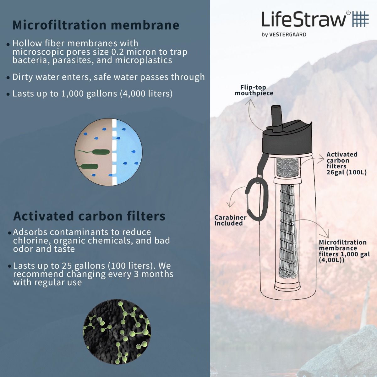 Lifestraw Go With 2 Stage Filtration Blue