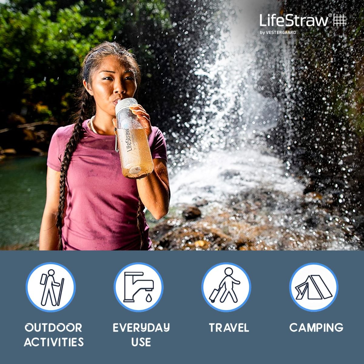 Lifestraw Go With 2 Stage Filtration Blue