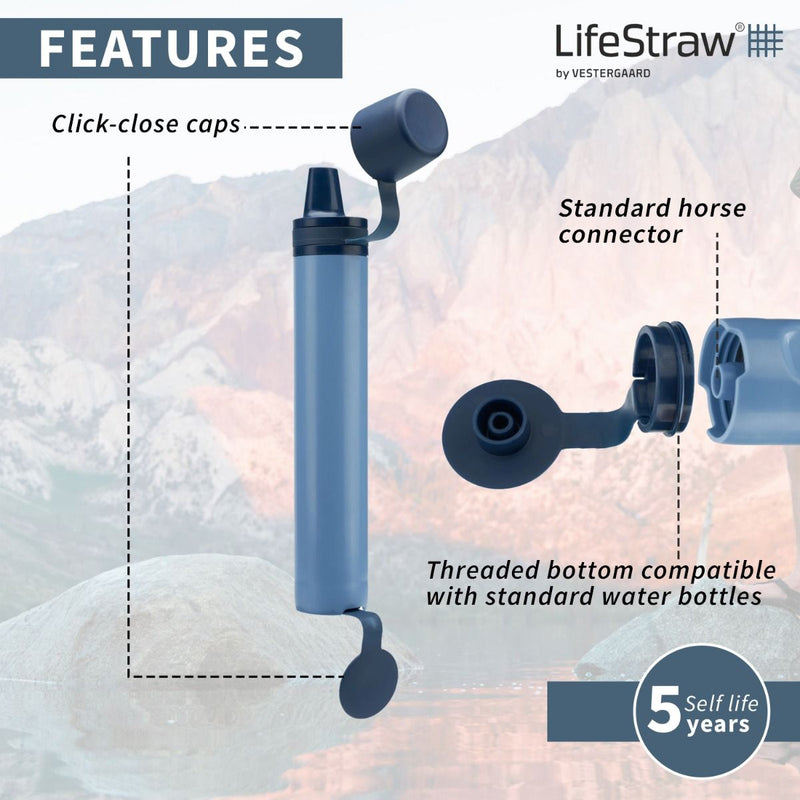 Lifestraw Peak Series Straw Water Filter - Mountain Blue