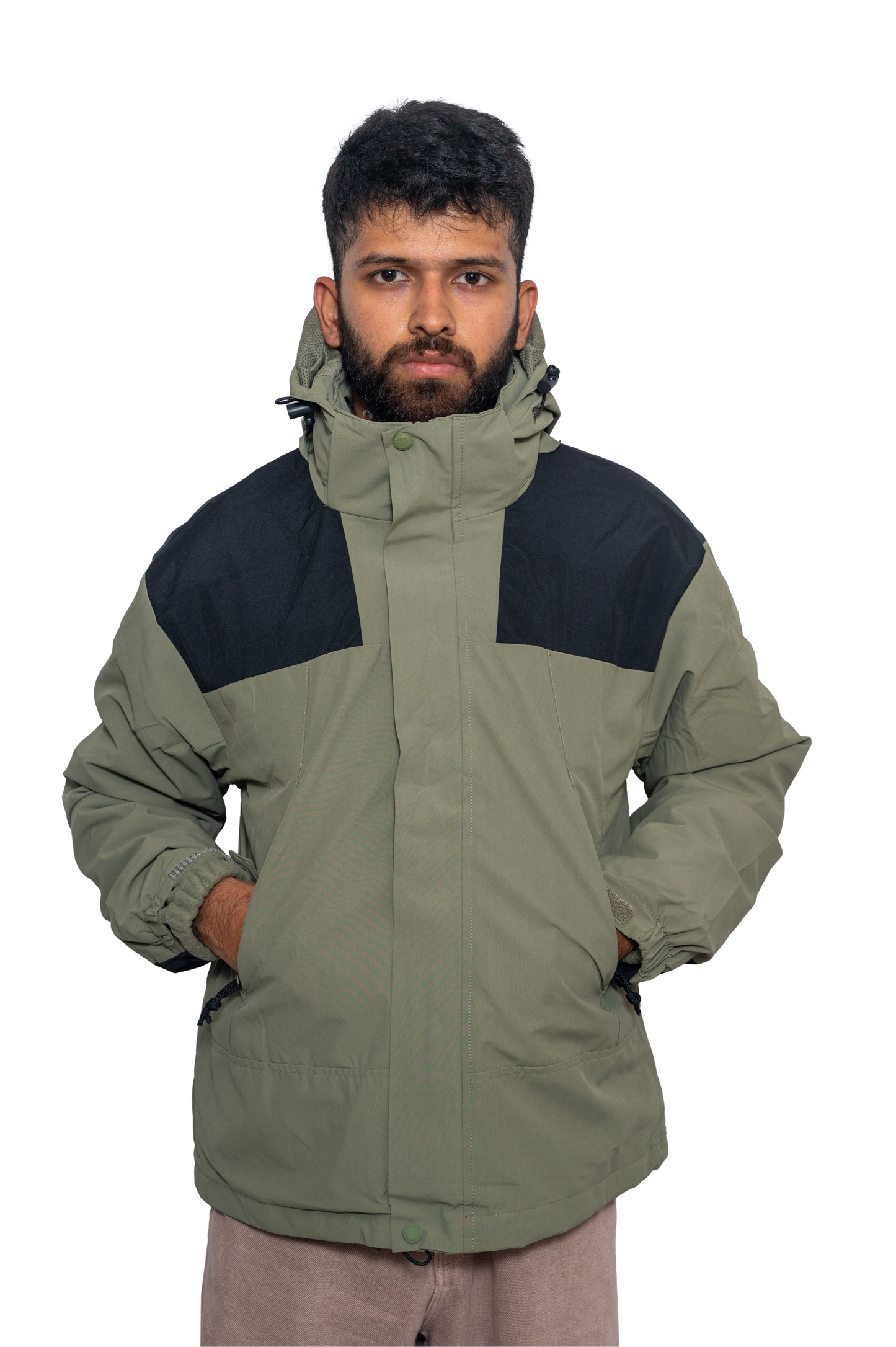 JAG Polar Pro Double Jacket | Fleece Jacket with Windcheater | All Weather | 3 in 1 | Olive