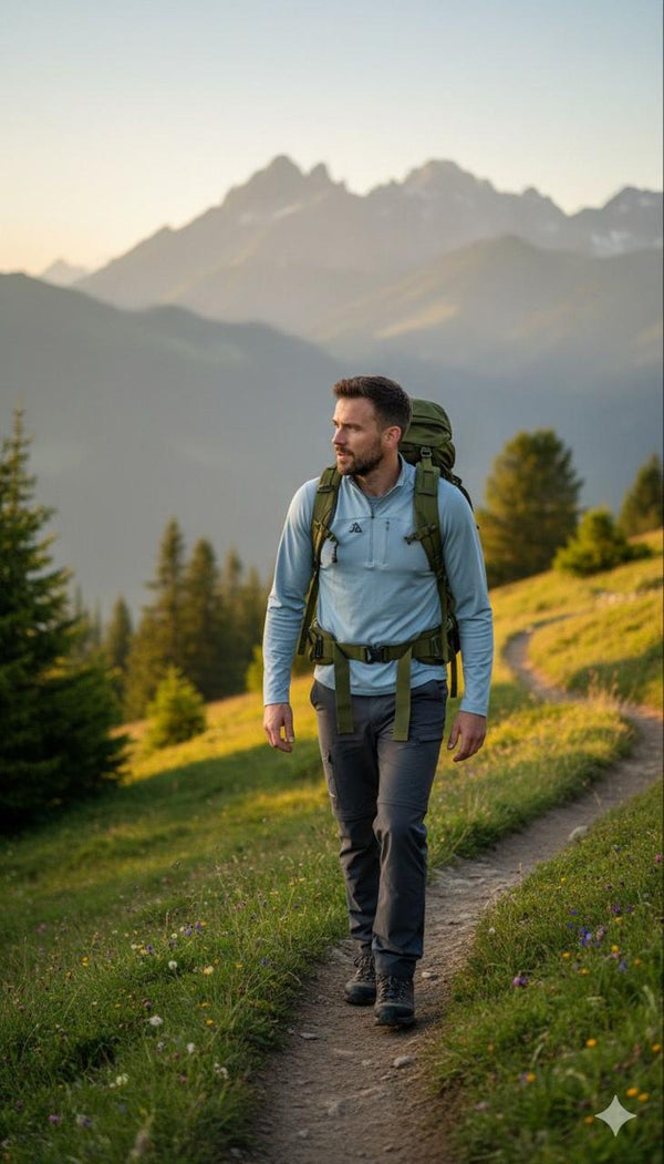 JAG Summit Seeker Series Full Sleeves Tshirt | UPF 50+ Protection | Hiking Tshirt | Trekking Tshirt | Sky Blue