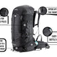 JAG|Tripole Terra Backpacking and Trekking Rucksack with Front Opening, Rain Cover and Metal Frame | 3 Year Warranty | 50 Litres