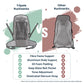 JAG|Tripole Terra Backpacking and Trekking Rucksack with Front Opening, Rain Cover and Metal Frame | 3 Year Warranty | 50 Litres