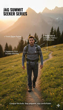 JAG Summit Seeker Series Full Sleeves Tshirt | UPF 50+ Protection | Hiking Tshirt | Trekking Tshirt | Grey