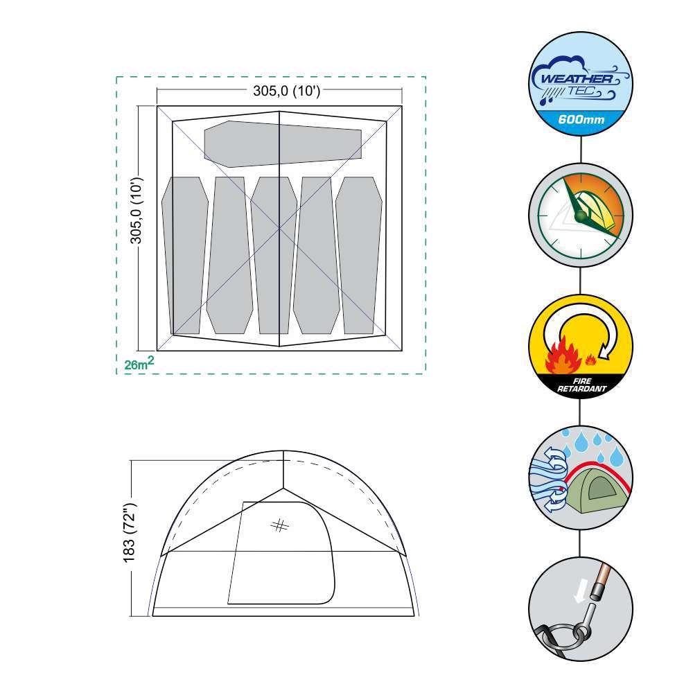 Coleman Sundome 6 Person Tent | Waterproof Tent
