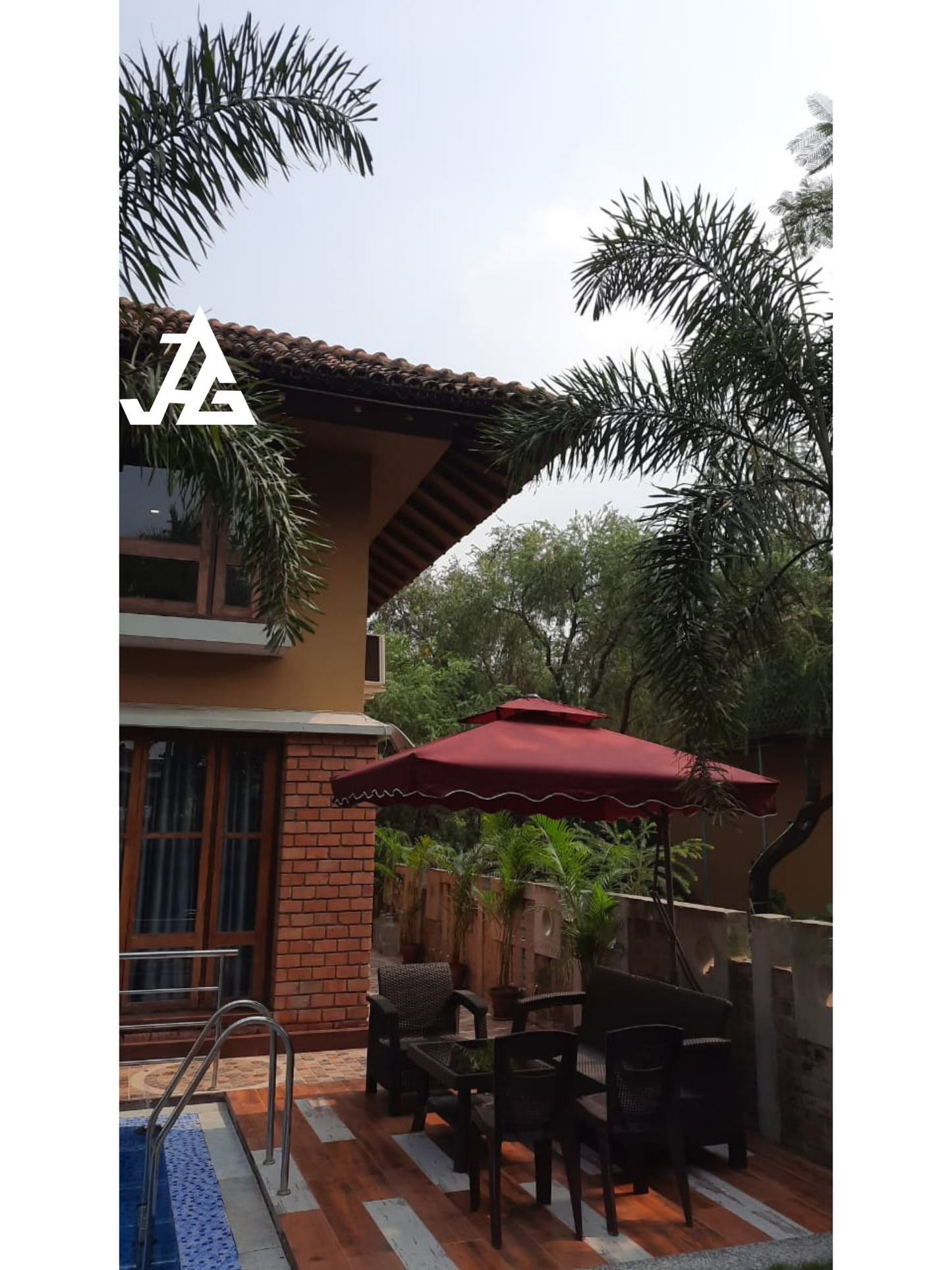 2.2m./10ft. Diagonal Luxury Square Side Pole Umbrella | Patio Umbrella