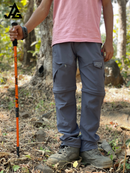 JAG 3 Section 7075 Grade Duralumin Shock Absorbing Hiking Pole | Spring Mechanism | Trekking Pole | Hiking Pole | Cork Handle
