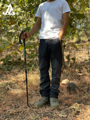 JAG 3 Section 7075 Grade Duralumin Shock Absorbing Hiking Pole | Spring Mechanism | Trekking Pole | Hiking Pole | Cork Handle