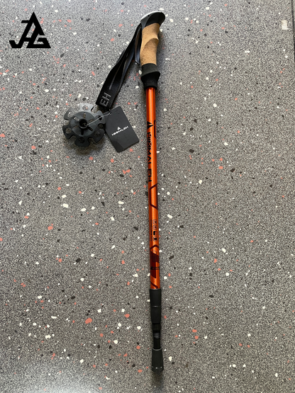 JAG 3 Section 7075 Grade Duralumin Shock Absorbing Hiking Pole | Spring Mechanism | Trekking Pole | Hiking Pole | Cork Handle