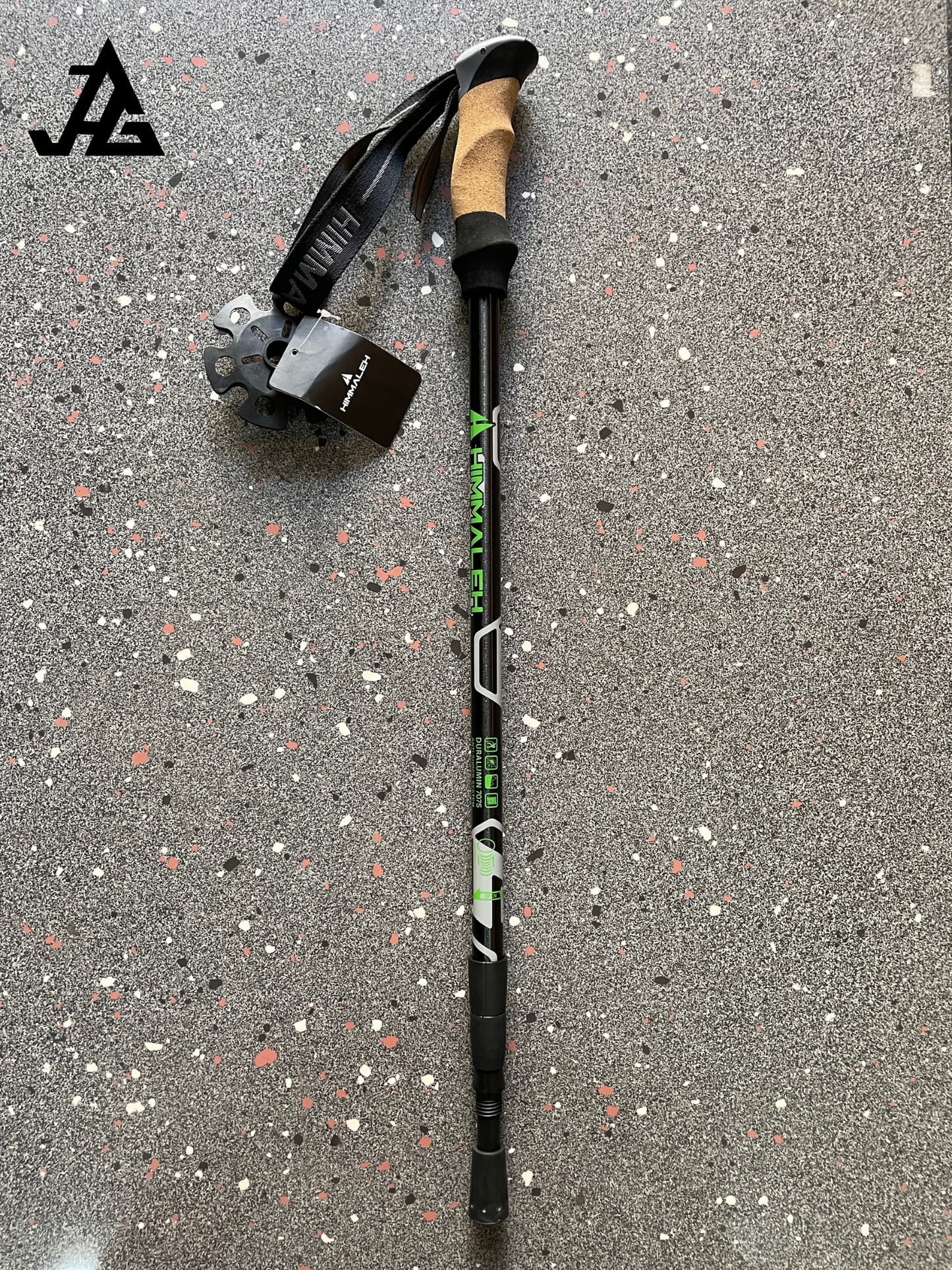 JAG 3 Section 7075 Grade Duralumin Shock Absorbing Hiking Pole | Spring Mechanism | Trekking Pole | Hiking Pole | Cork Handle