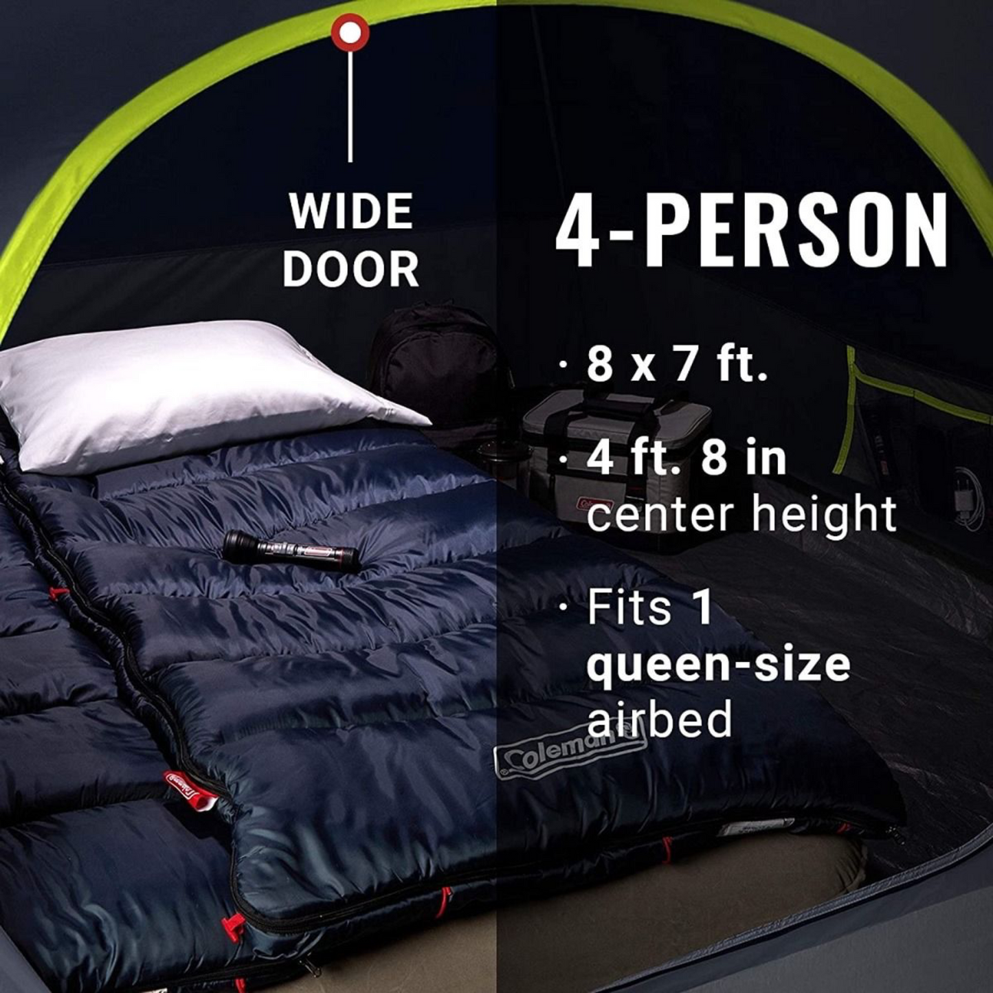 Coleman Skydome Darkroom 4 Person Tent | Waterproof Tent