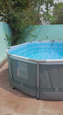 Bestway Power Steel 16' x 10' x 42" Oval Frame Swimming Pool Set with Filter, Ladder and Cover