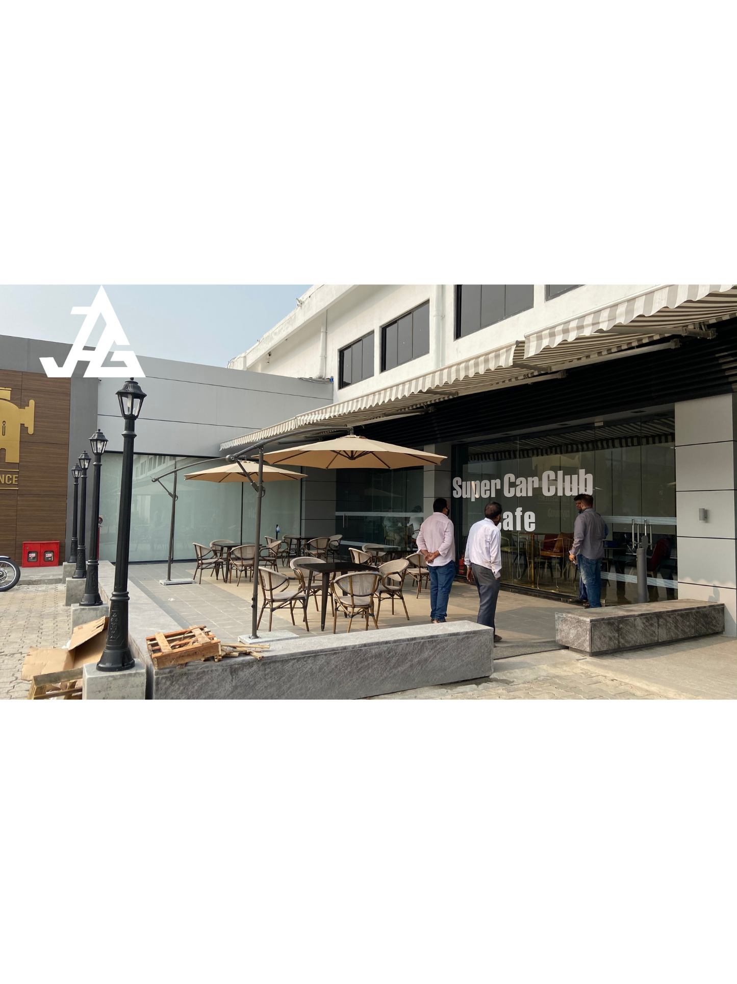 2.7m./9ft. Diameter Luxury Round Side Pole Umbrella