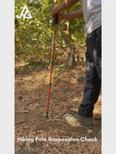 JAG 3 Section 7075 Grade Duralumin Shock Absorbing Hiking Pole | Spring Mechanism | Trekking Pole | Hiking Pole | Cork Handle
