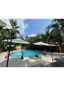 2.7m./9ft. Diameter Luxury Round Side Pole Umbrella