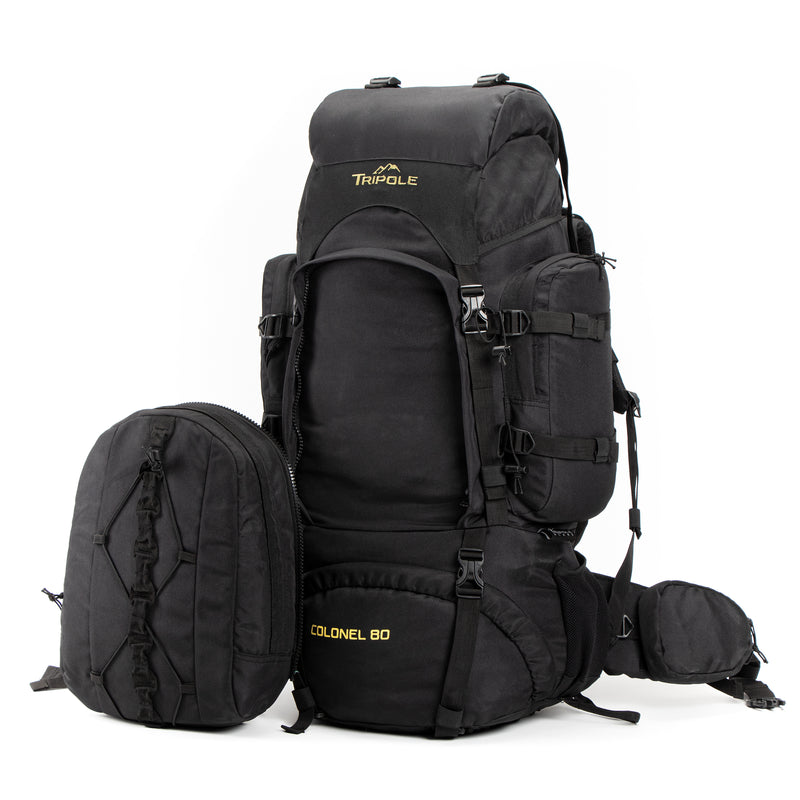 80 litre hiking backpack Tripole Colonel Series 80 Litre Rucksack + Detachable Day Pack & Rain
