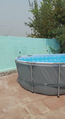 Bestway Power Steel 16' x 10' x 42" Oval Frame Swimming Pool Set with Filter, Ladder and Cover