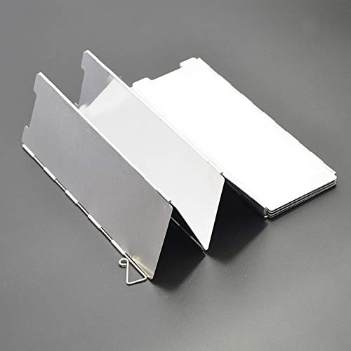 Folding Stove Windscreen - 10 Panels Wind Shield Aluminium Alloy Windshield Camp Stove Wind Screen for Stove in Camping, Hiking, Backpacking, Picnicking