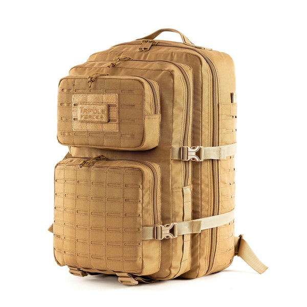 Tripole Force Plus Tactical Army 50 Litre Bag & Backpack with Laser-cut MOLLE - Khaki